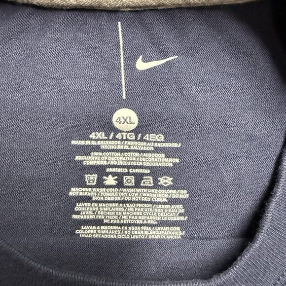 Nike T-Shirt Mens 4XL Blue Short Sleeve Athletic Performance Running Tee Cotton - Picture 2 of 5